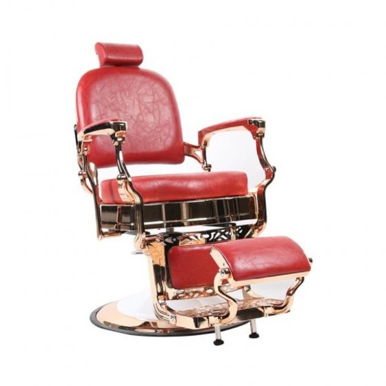 Barberstuhl OVALO Rosegold/Rot