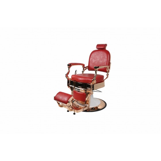 Barberstuhl OVALO Rosegold/Rot