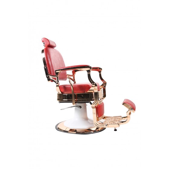 Barberstuhl OVALO Rosegold/Rot