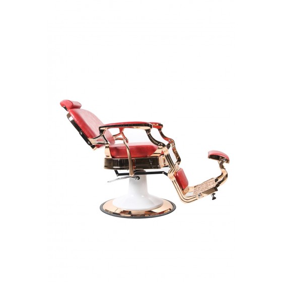 Barberstuhl OVALO Rosegold/Rot