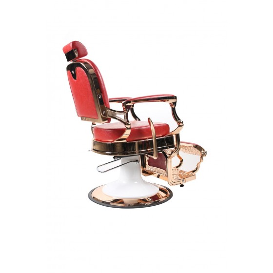 Barberstuhl OVALO Rosegold/Rot