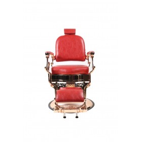 Barberstuhl OVALO Rosegold/Rot