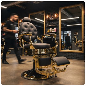 Barberstuhl THE CHESTER Gold/Schwarz