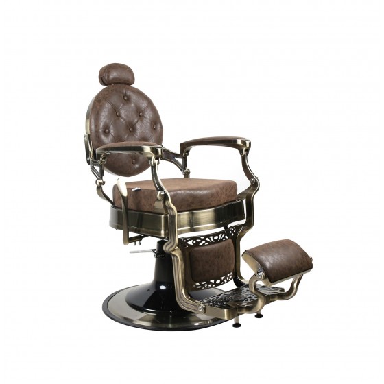 Barber Chair - OVEREST - Vintage Light Brown - Gold