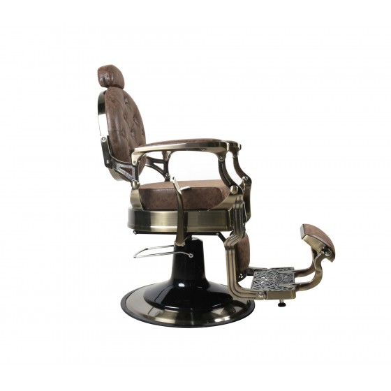 Barber Chair - OVEREST - Vintage Light Brown - Gold