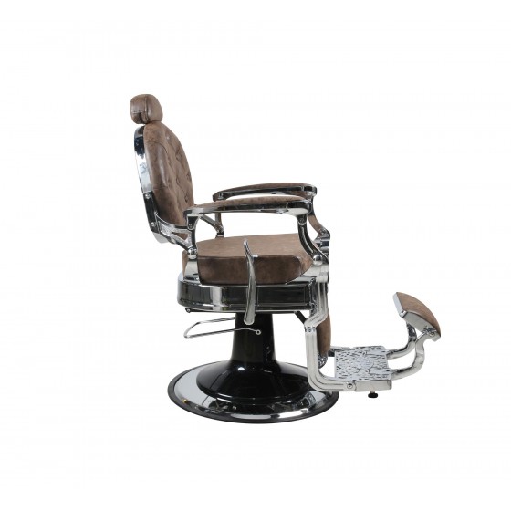 Barber Chair - OVEREST - Vintage Light Brown - Chrome