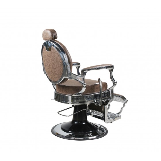 Barber Chair - OVEREST - Vintage Light Brown - Chrome
