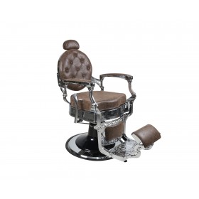 Barber Chair - OVEREST - Vintage Light Brown - Chrome