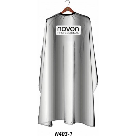 Novon Hairdresser Cape / Umhang - wei� - schwarz gestreift