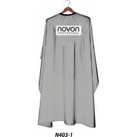Novon Hairdresser Cape / Umhang - wei� - schwarz gestreift