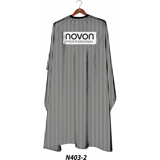 Novon Hairdresser Cape / Umhang - wei� - schwarz gestreift