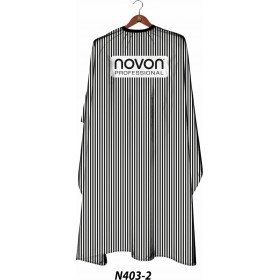 Novon Hairdresser Cape / Umhang - wei� - schwarz gestreift