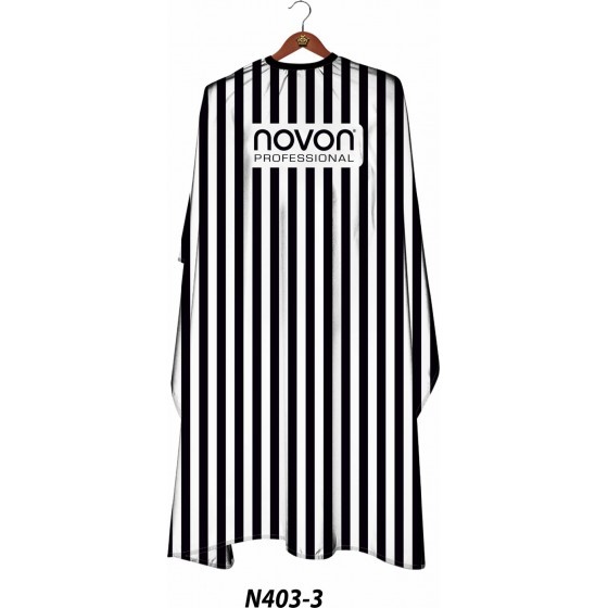Novon Hairdresser Cape / Umhang - wei� - schwarz gestreift