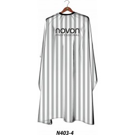 Novon Hairdresser Cape / Umhang - wei� - grau gestreift