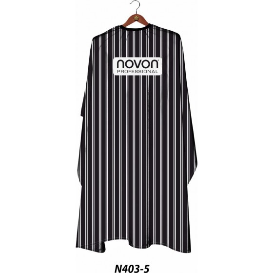 Novon Hairdresser Cape / Umhang - schwarz - wei� gestreift