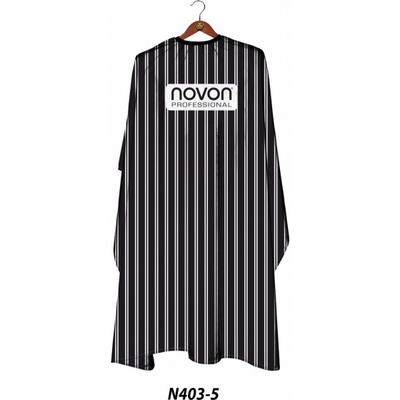 Novon Professional Hairdresser Cape/ Umhang - schwarz - wei gestreift