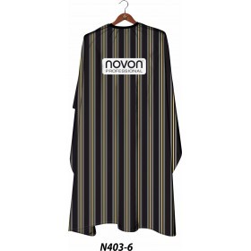 Novon Hairdresser Cape / Umhang - schwarz - grau - gelb gestreift