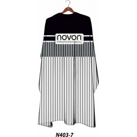 Novon Hairdresser Cape / Umhang - schwarz - wei� - grau gestreift
