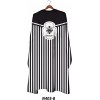 Novon Professional Hairdresser Cape/ Umhang - schwarz - wei gestreift mit Barberlogo