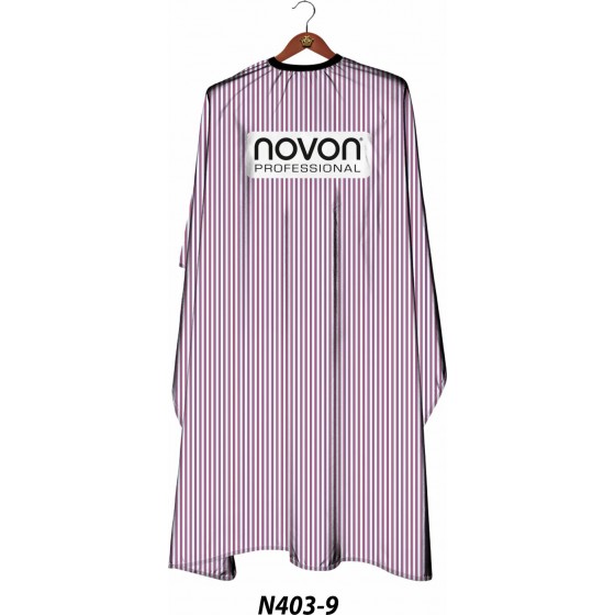 Novon Friseurumhang Wei�/Blau/Rot Nadelstreifen