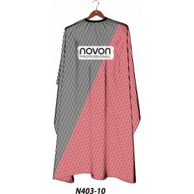 Novon Hairdresser Cape / Umhang - schwarz - weiß - rot gestreift