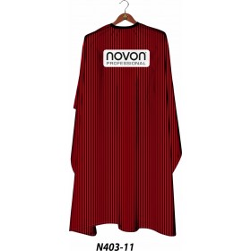 Novon Hairdresser Cape / Umhang - schwarz - rot gestreift