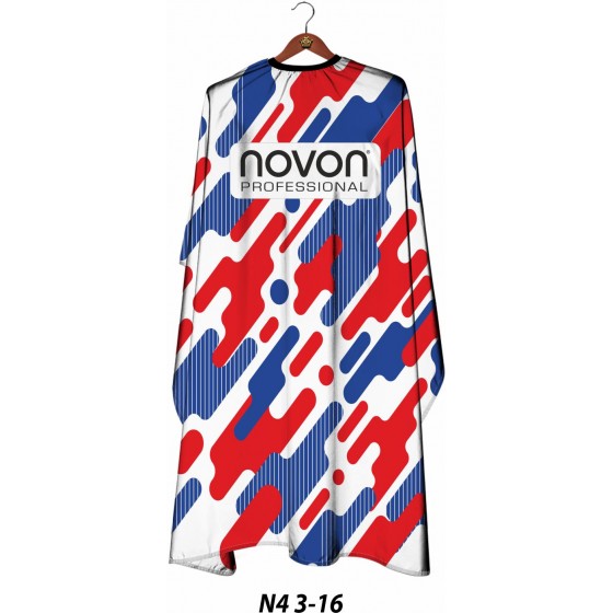 Novon Professional Hairdresser Cape/ Umhang - wei - blau - rot