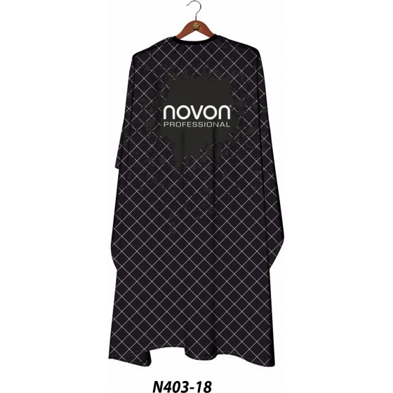 Novon Hairdresser Cape / Umhang - schwarz mit Karomuster