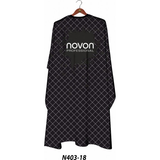 Novon Professional Hairdresser Cape/ Umhang - schwarz mit Karomuster