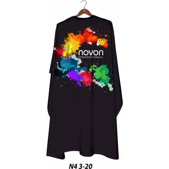 Novon Professional Hairdresser Cape/ Umhang - schwarz mit Farbklecks