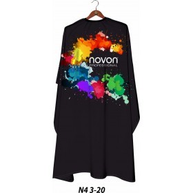 Novon Hairdresser Cape / Umhang - schwarz mit Farbklecks