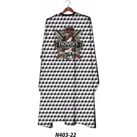 Novon Hairdresser Cape / Umhang - schwarz - wei� mit Barberlogo