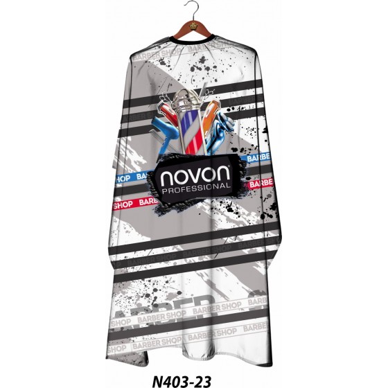 Novon Professional Hairdresser Cape/ Umhang - Barbershop Muster hell