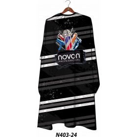 Novon Hairdresser Cape / Umhang - Barbershop Muster dunkel