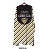 Novon Professional Hairdresser Cape/ Umhang - schwarz - gold - wei gestreift mit Barber Club Logo